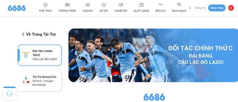 Cổng game 6686 đối tác chính thức câu lạc bộ Lazio